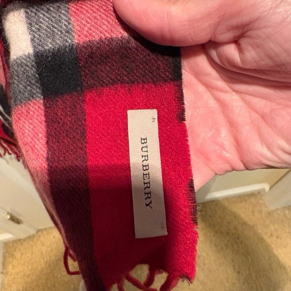 Burberry Red and Black Animal Print Scarf - Picture 6 of 6